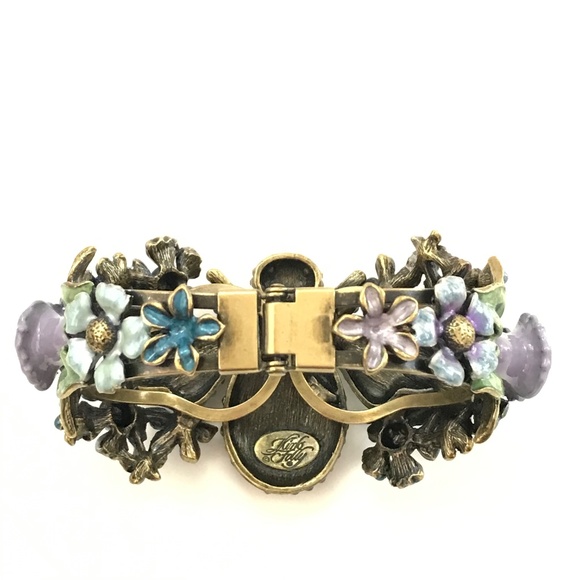 KIRKS FOLLY Bee Rhinestone Cuff Bracelet Jeweled Bee Flowers To Be or Not To Bee - Picture 7 of 16
